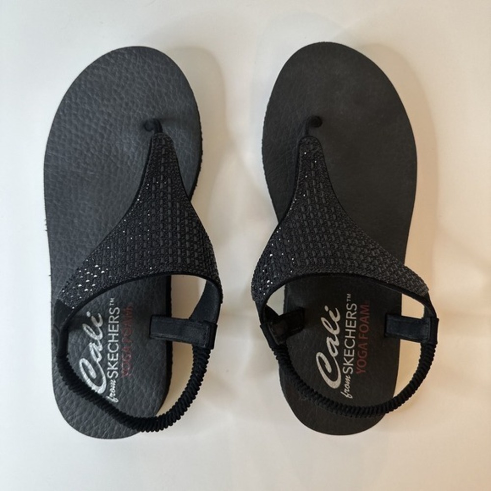 Skechers Meditation Rock Crown Sling Back Womens Sandals Black Size US 9 Great - Picture 9 of 11